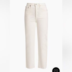 Re/done 70s Stove Pipe Straight Jeans in White - 27